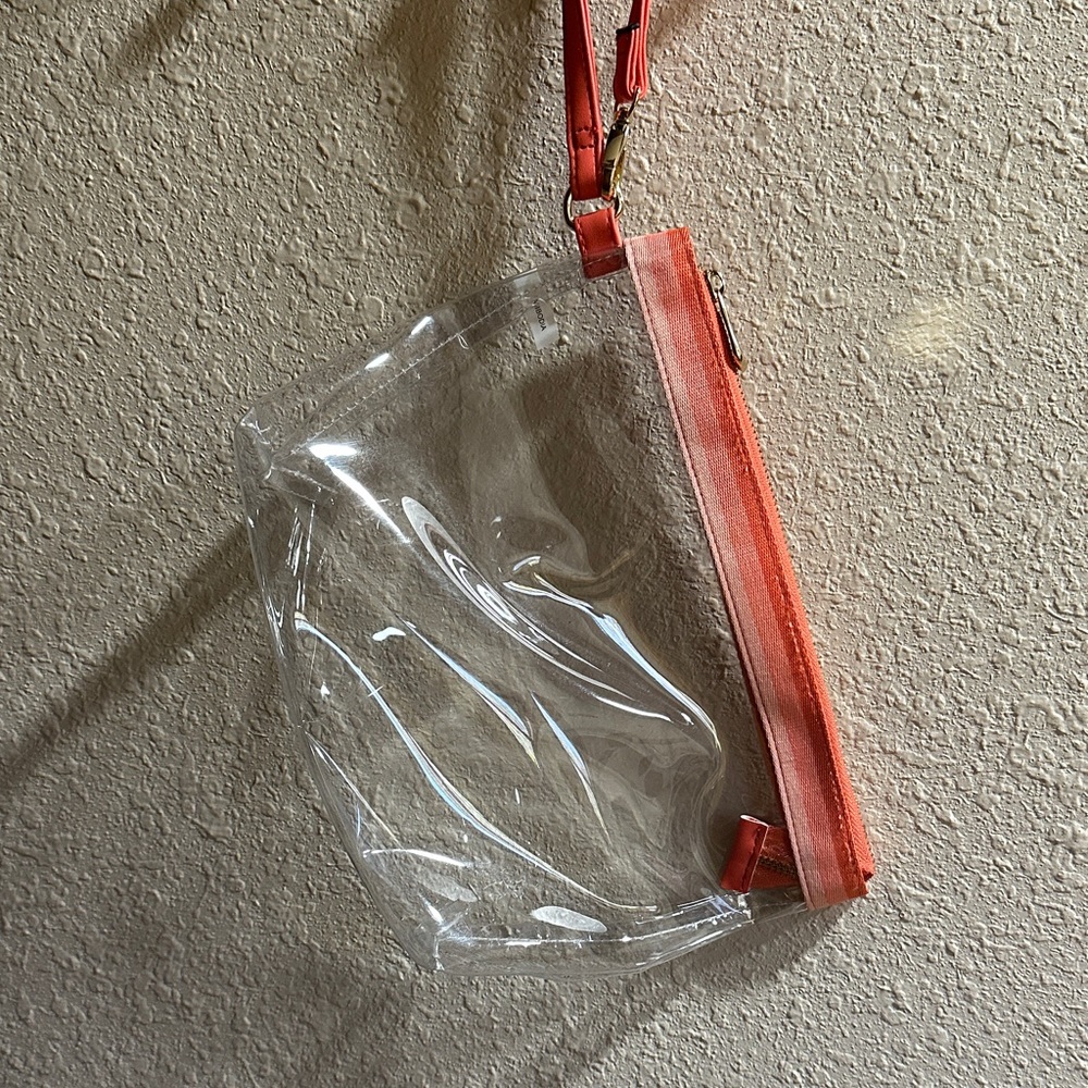 NWOT Clear Tote with Coral Accents - Women